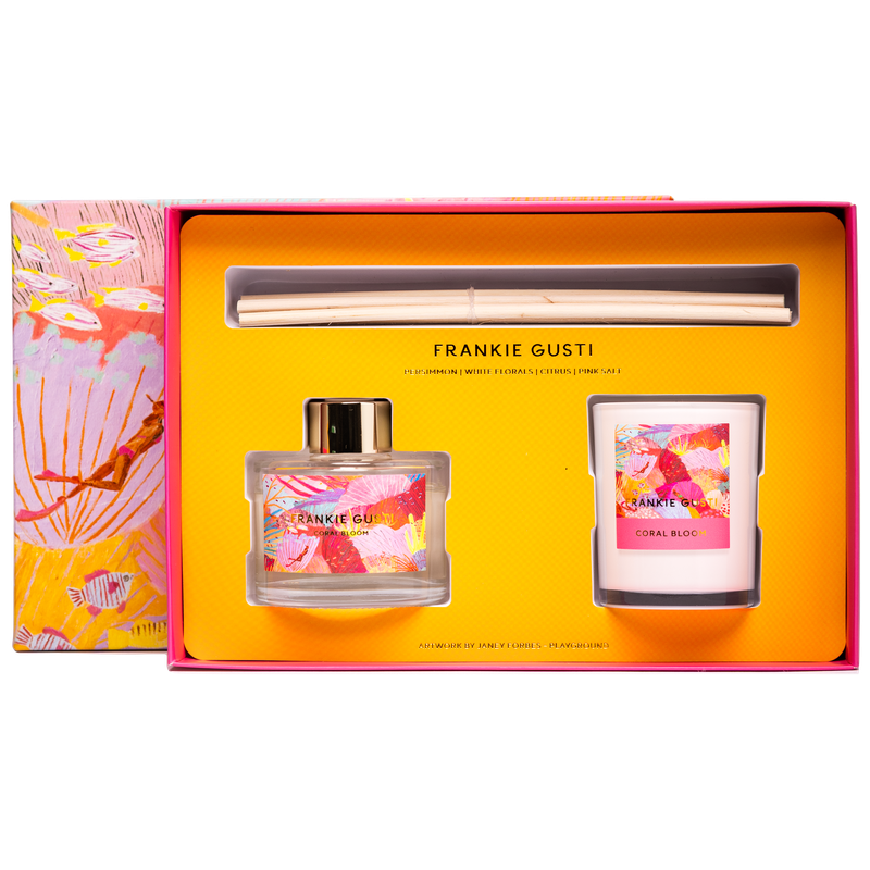 Frankie Gusti Holiday Series Neon Reef Duo Diffuser + Mini Candle set