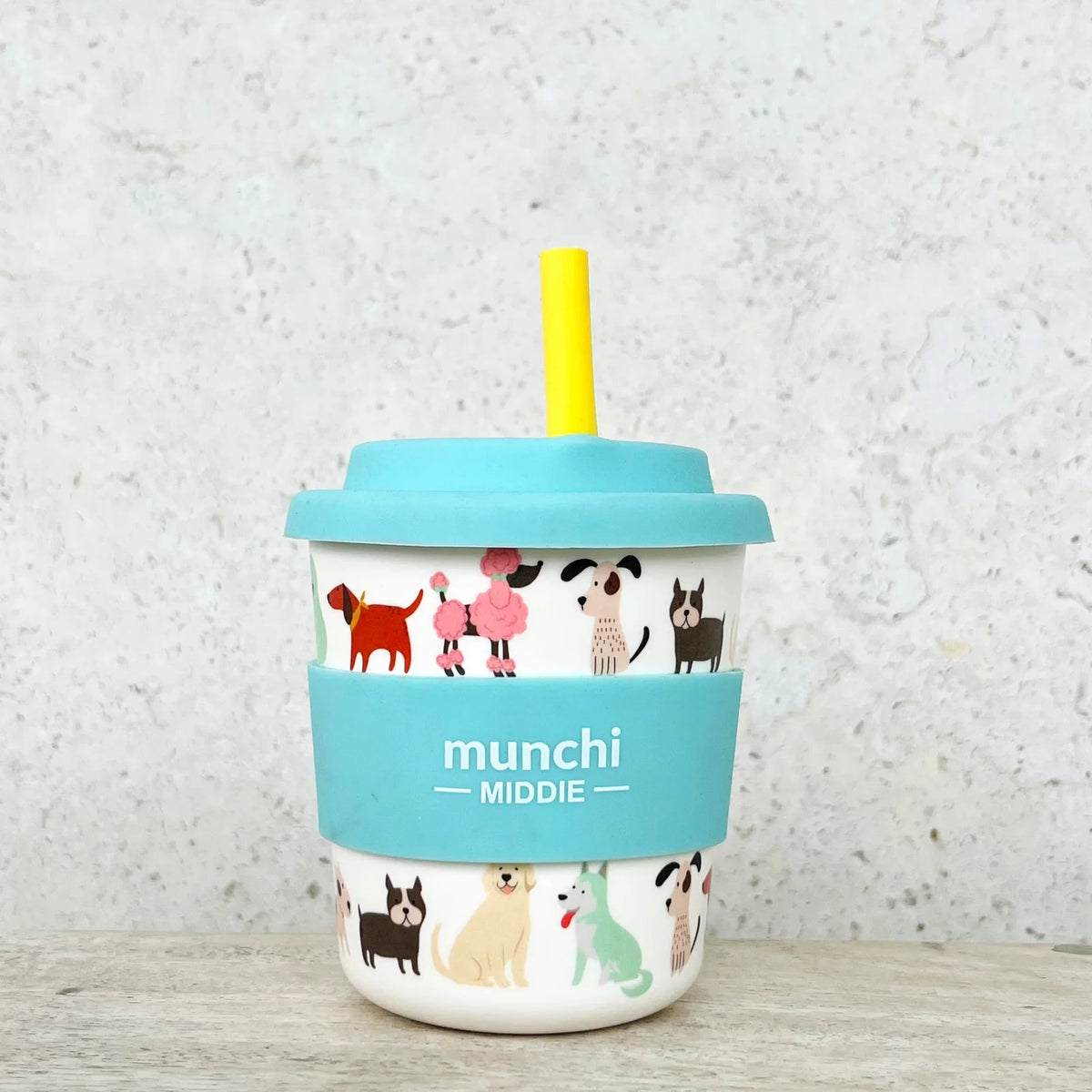 PUPPUCHINO MIDDIE SINGLE CUP (8OZ/240ML) YELLOW STRAW INCLUDED