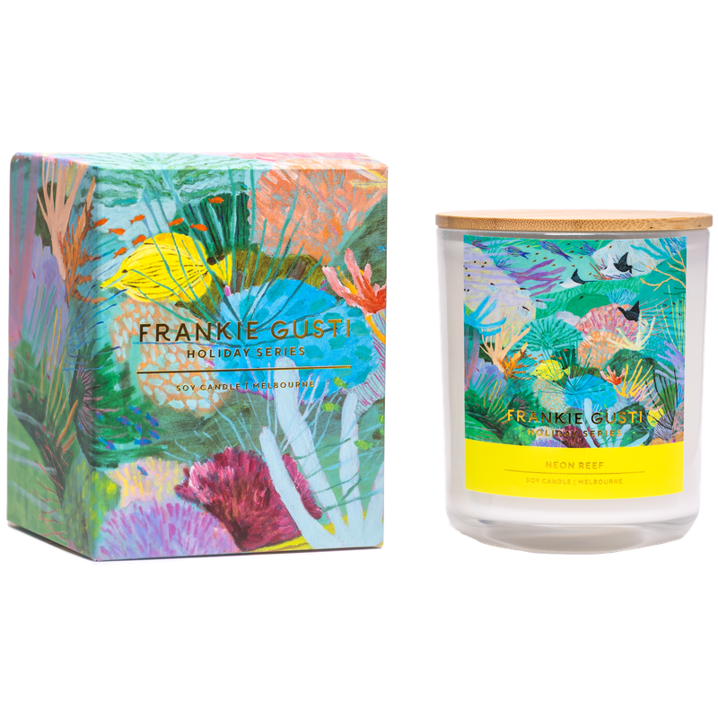 Frankie Gusti Holiday Series candle Neon Reef